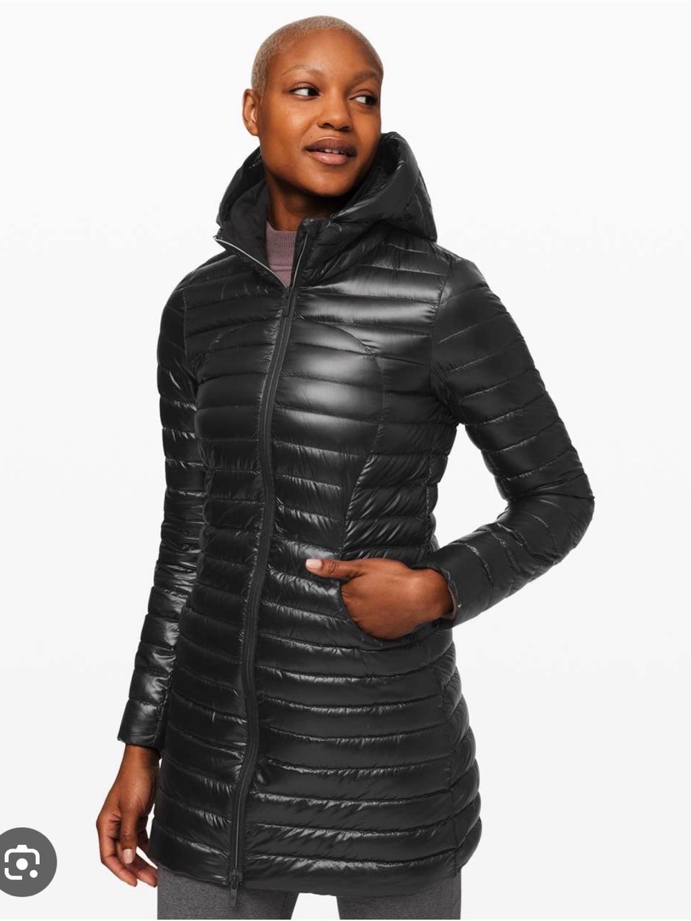 EUC lululemon pack it down shine jacket long size 6 black